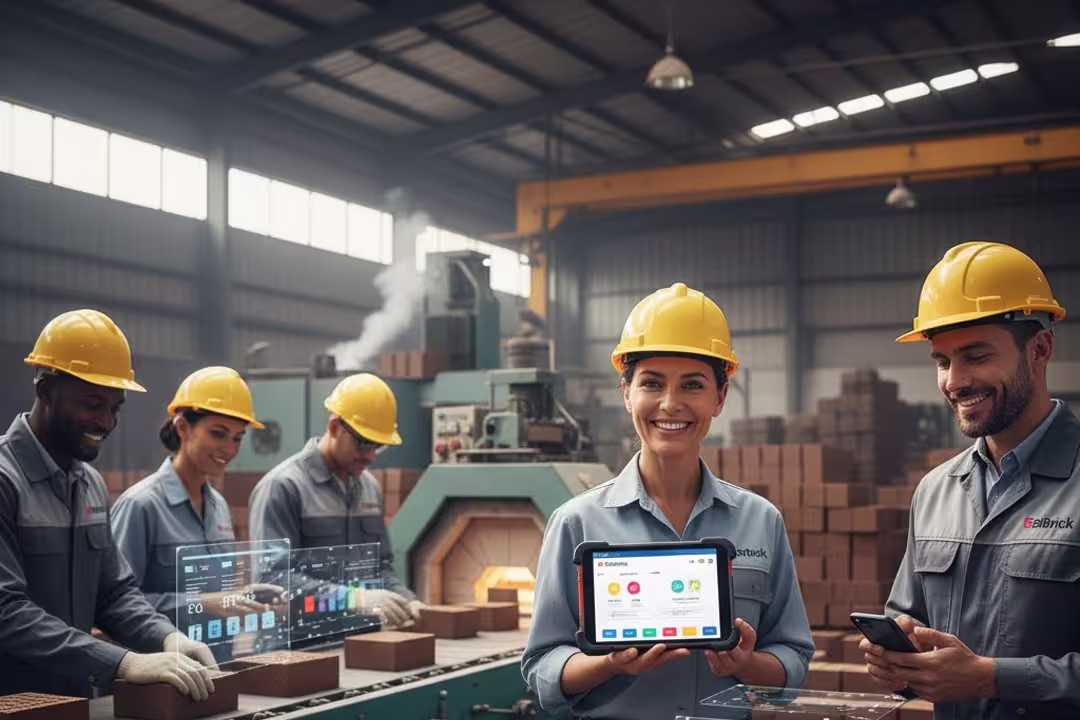 Mission visualization showing sustainable brick manufacturing processes